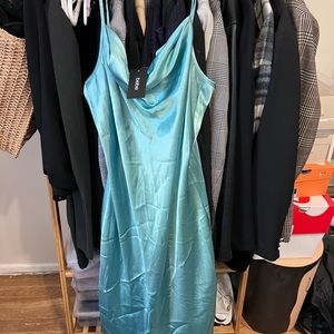Bebe teal slip dress